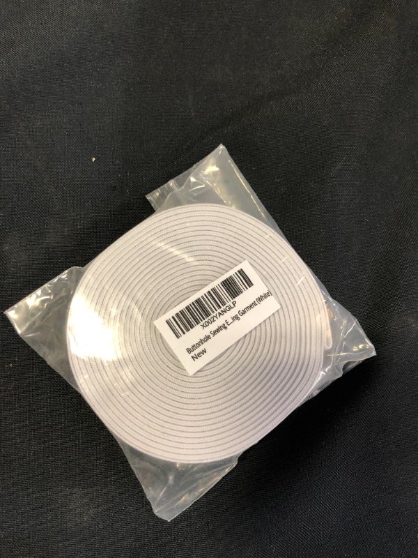 Photo 2 of 3/4" x Grommet Sewing Elastic Bands - Button Hole Flat Knit Elastic Bands for DIY Pants, Adjustable Waist, Sewing Clothes (White - 10 Yards)
