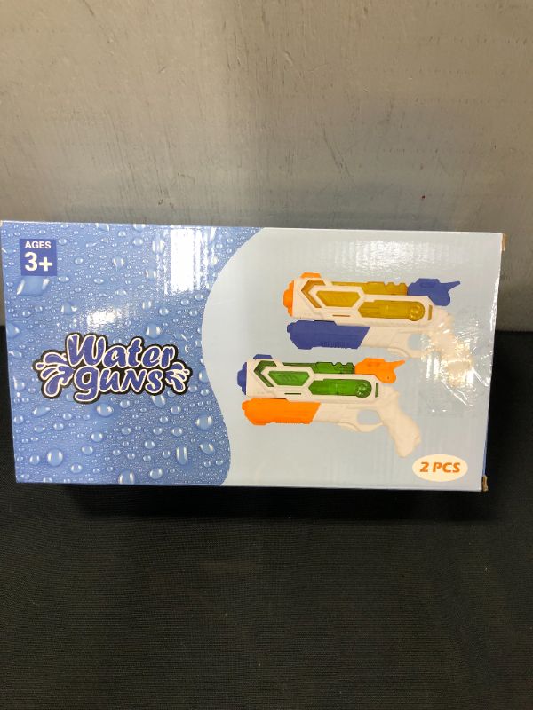 Photo 3 of Bakeling Water Guns for Kids Ages 4-8, 2 Pack Squirt Guns, Kids Water Pool Toys, Long Range Water Fighting Toys for Garden Beach Outdoor
