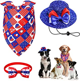 Photo 1 of 3 Pack Dog Bandanas 4th of July Puppy Independence Day Bandana for Small Medium Large Dogs Puppies Cats (3 PACK)
