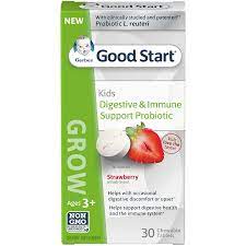 Photo 1 of Gerber Good Start Kids - Digestive & Immune Probiotic for 3+ Years, Strawberry, 30 Chewable Tablets (BEST BY SEP 08 2022)