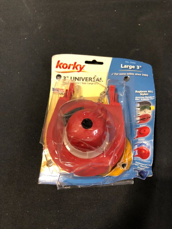 Photo 2 of Korky
3 in. Premium Universal Toilet Tank Flapper (PACKAGED IS DAMAGED, ITEM HAS YELLOW DIRT ON IT)