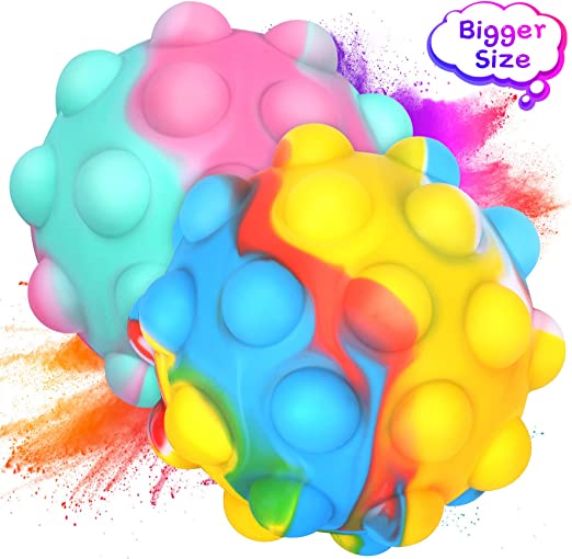 Photo 1 of [2Pcs] Big Pop Bubble Stress Balls, ZHUOVERCI Silicone 3D Sensory Toys Anti Stress Ball ,Push Pop Fidget Toys for Kids Adults ADHD/ADD Anxiety Sensory Relieve Pop Fidget Ball - Multicolor
2 pack