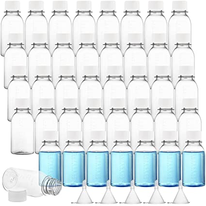 Photo 1 of WUWEOT 40 Pack Clear Plastic Travel Bottles, 3.4Oz Empty Refillable Containers, Hard Plastic PET Storage Bottle with Screw Cover Cap for Shampoo, Lotions, Cream and more
