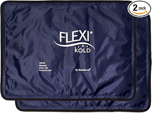 Photo 1 of 2 FlexiKold Gel Ice Packs (Standard Large: 10.5" x 14.5") - Reusable Cold Pack for Injuries, for Back Pain Relief, Migraine Relief Pad, After Surgery, Postpartum, Headache, Shoulder - 6300-COLD 2PK

