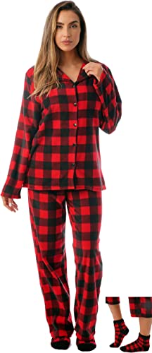 Photo 1 of #FollowMe Printed Microfleece Button Front PJ Pant Set with Socks
xl- adult