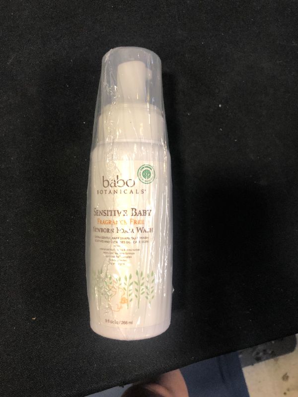Photo 2 of Babo Botanicals Sensitive Baby Newborn Foam Wash with Natural Oat Protein and Organic Calendula, Unscented 9 Fl Oz
