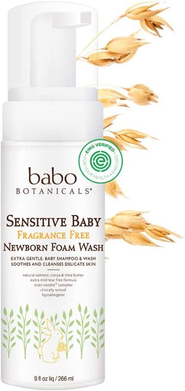Photo 1 of Babo Botanicals Sensitive Baby Newborn Foam Wash with Natural Oat Protein and Organic Calendula, Unscented 9 Fl Oz
