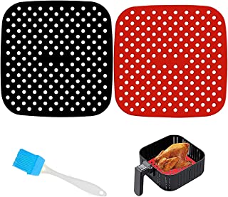 Photo 1 of 2 Pack Reusable Air Fryer Silicone Liners,7.5 Inch Square Non-Stick Air Fryer Mats Air Fryer Accessories,BPA Free (7.5 INCH)
