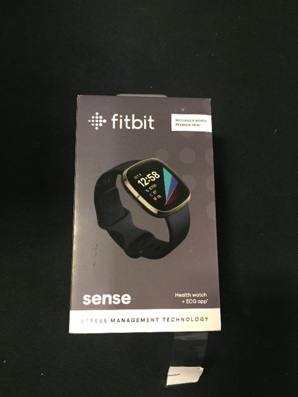 Photo 3 of Fitbit Sense Advanced Smartwatch with Tools for Heart Health, Stress Management & Skin Temperature Trends, Carbon/Graphite, One Size (S & L Bands Included)
