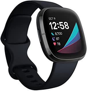 Photo 1 of Fitbit Sense Advanced Smartwatch with Tools for Heart Health, Stress Management & Skin Temperature Trends, Carbon/Graphite, One Size (S & L Bands Included)
