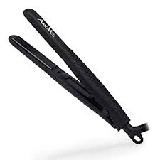 Photo 1 of AmoVee Mini Flat Iron Smart Ceramic Tourmaline Hair Straightener Negative Ionic Technology for Travel, Black
