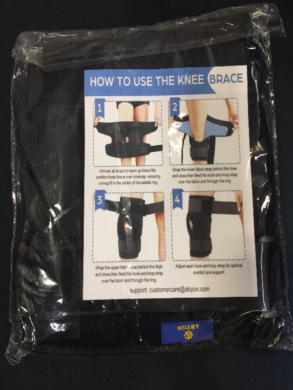 Photo 2 of ABYON Decompression Hinged Knee Braces for Knee Pain Meniscus Tear with Side Stabilizers for Man Women.Effective Relieves Arthritis,ACL,PCL,Injury Recovery.Patella Knee Support for Weightlifting,Workout,Gym (SIZE XL)
