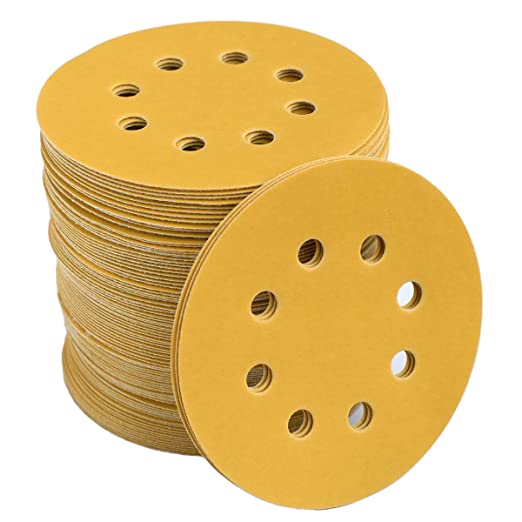 Photo 1 of 5-Inch 8-Hole Hook and Loop Sanding Discs 800-Grit Random Orbit Sandpaper, 100-Pack
