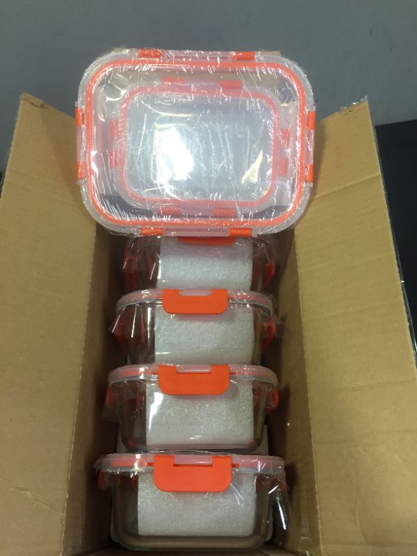 Photo 1 of [10-Pack] Glass Food Storage Containers - Food Prep Containers with Lids - Microwave, Oven, Freezer and Dishwasher Safe
