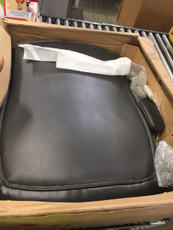 Photo 1 of AmazonCommercial Ergonomic Executive Office Desk Chair with Flip-up Armrests - Adjustable Height, Tilt and Lumbar Support - Black Bonded Leather
