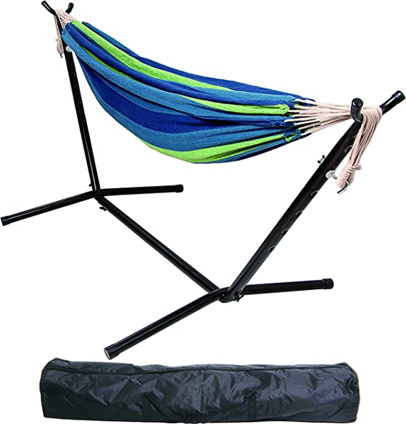 Photo 1 of  BalanceFrom Double Hammock with Space Saving Steel Stand and Portable Carrying Case, 450-Pound Capacity
