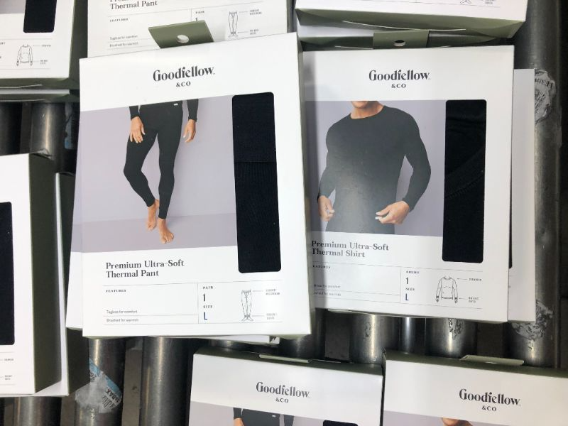 Photo 3 of Men's Premium Thermal Pants - Goodfellow & Co™ Black & Men's Premium Long Sleeve Thermal Undershirt - Goodfellow & Co™ Black LARGE



