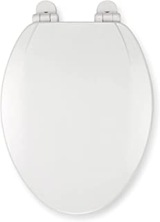 Photo 1 of Croydex WL800422AZH Stick Tight Elongated Soft Close Toilet Seat, White, Molded Wood
