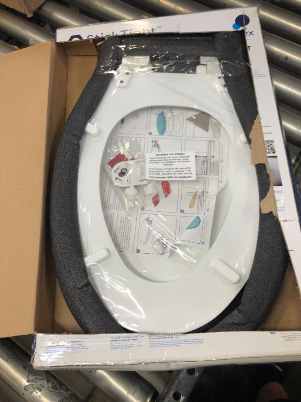 Photo 2 of Croydex WL800422AZH Stick Tight Elongated Soft Close Toilet Seat, White, Molded Wood
