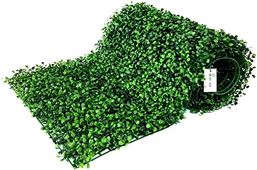 Photo 1 of BESAMENATURE 12 Pieces Artificial Boxwood Hedge Panels, UV Protected Faux Greenery Mats Suitable for Both Outdoor or Indoor Decoration, 20" L x 20" W Panels, Cable Ties Included
