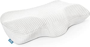 Photo 1 of AM AEROMAX Cervical Memory Foam Pillow, Contour Pillows for Neck and Shoulder Pain Relief, Ergonomic Head Support Sleeping Pillow for Side and Back Sleepers.(White)
