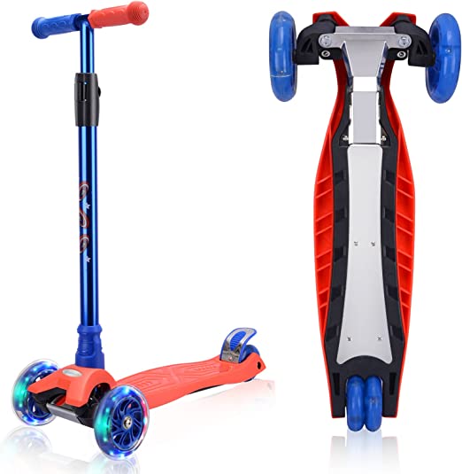 Photo 1 of 3 Wheel Scooter for Kids, Kids Scooter with Light Up Wheels, Sturdy Deck Design, and 4 Height Adjustable Suitable for Kids Ages 3-12
