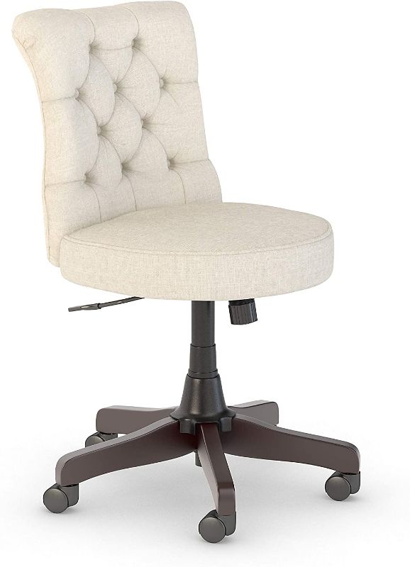 Photo 1 of Bush Furniture Salinas Mid Back Tufted Office Chair in Antique White Leather
