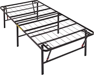 Photo 1 of Amazon Basics Foldable Metal Platform Bed Frame with Tool Free Setup, 18 Inches High, Twin, Black
