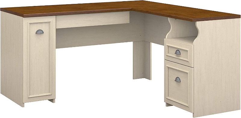 Photo 1 of Bush Furniture Fairview L Shaped Desk in Antique White
BOX 1OF2