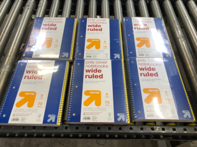 Photo 2 of 5pk 1 Subject Wide Ruled Spiral Notebooks - up & up™
SIX 5 PACKS 

