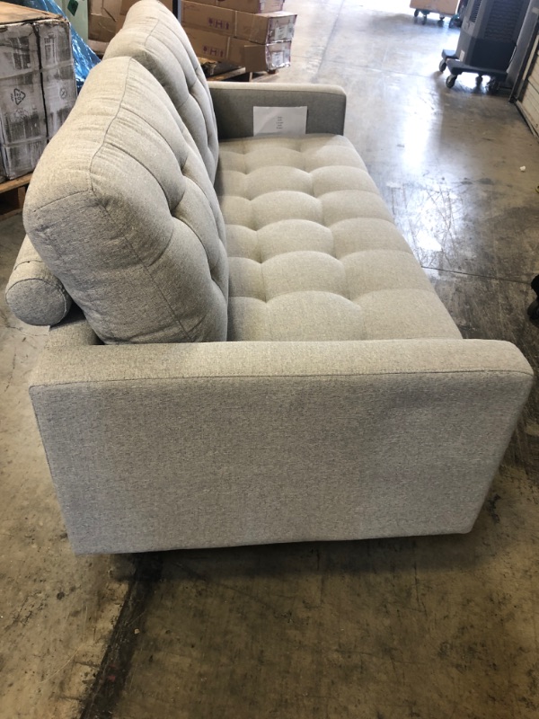 Photo 6 of Amazon Brand – Rivet Cove Mid-Century Modern Tufted Apartment Sofa, 72"W, Light Grey
