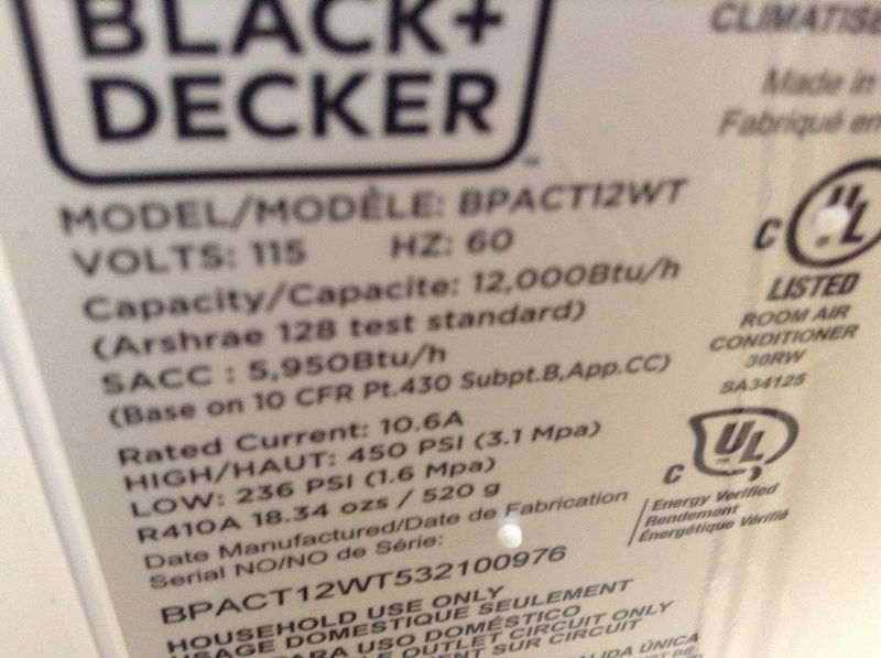 Photo 6 of BLACK+DECKER BPT08HWTB Portable Air Conditioner with Heat, 8,000 BTU SACC/CEC (12,500 BTU ASHRAE), Cools Up to 350 Square Feet, White