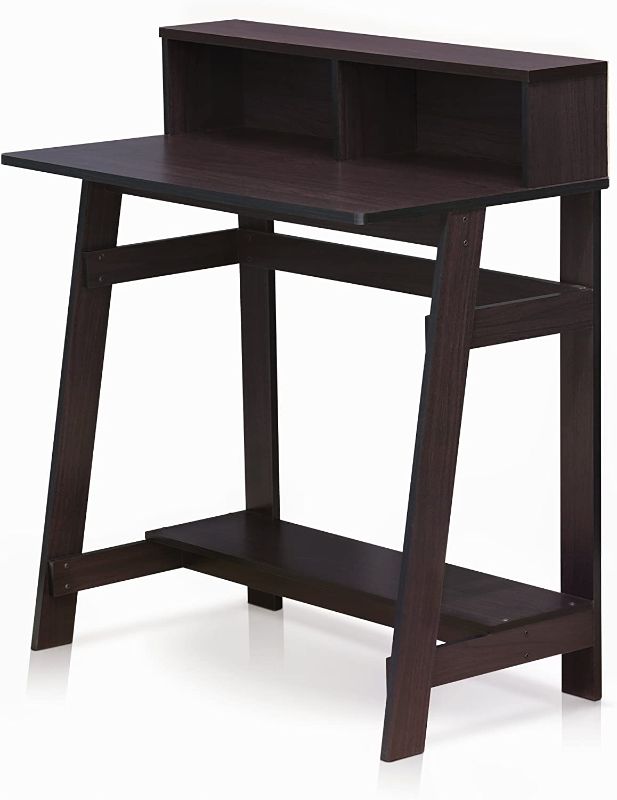 Photo 1 of Furinno Simplistic A Frame Computer Desk, Dark Walnut
