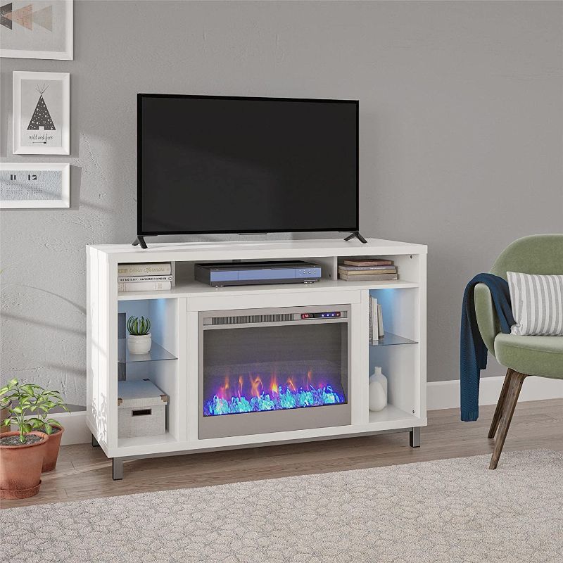 Photo 1 of Ameriwood Home Lumina Fireplace TV Stand for TVs up to 48" (White)
