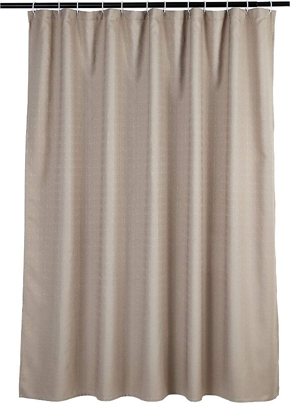 Photo 1 of Amazon Basics Linen Style Bathroom Shower Curtain - Taupe, 72 Inch
