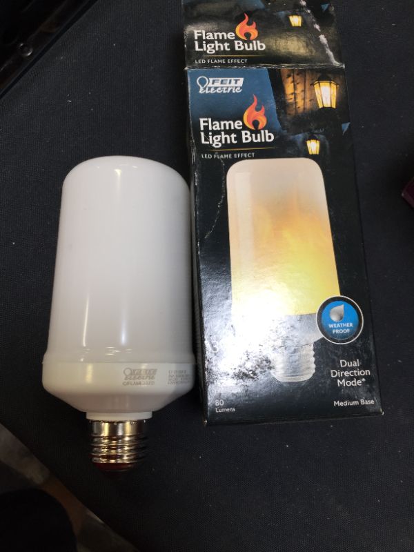 Photo 2 of Feit Electric 3-Watt T60 Flame Design LED Light Bulb Soft White
