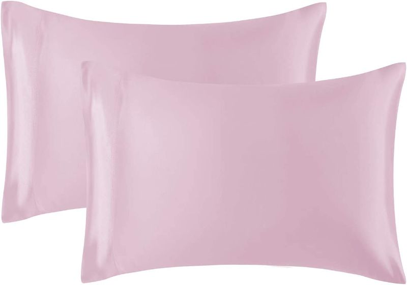 Photo 1 of COUCOU HOME Satin Pillowcase for Hair and Skin Cool Silky Pillowcover, 2 Pcs Pillow Cases Set with Envelope Closure No Zipper (Pink, King-20“x40”)
bundle of 2