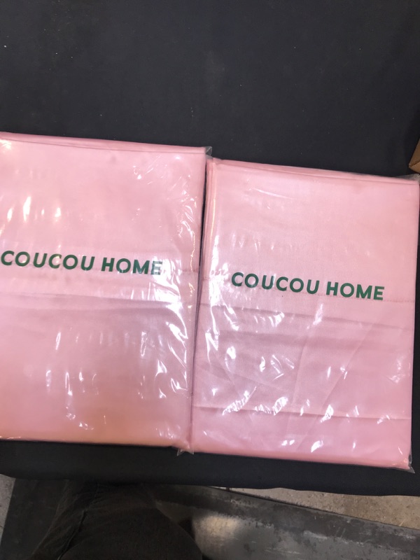 Photo 2 of COUCOU HOME Satin Pillowcase for Hair and Skin Cool Silky Pillowcover, 2 Pcs Pillow Cases Set with Envelope Closure No Zipper (Pink, King-20“x40”)
bundle of 2