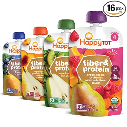 Photo 1 of Happy Tot Organics Stage 4 Fiber & Protein 4 Flavor Variety Pack 4 Ounce (PCS of 16)
EXP 05.26.2023