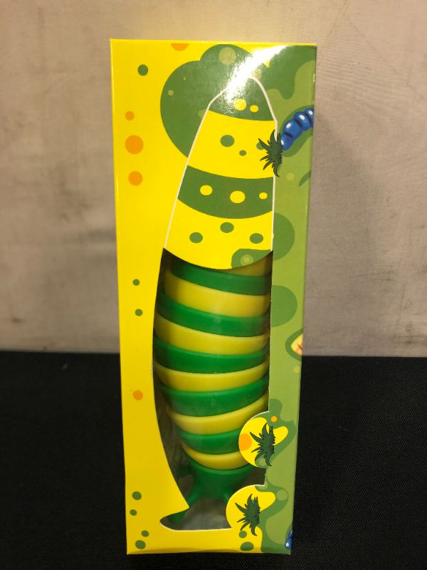 Photo 2 of Fidget Slug Toy, Flexible Decompression Slug for Relaxing, Friendly Articulated Slug Fidget Toy, Hand Sensory Toy for Adults (7.5 Inch Yellow Green)
