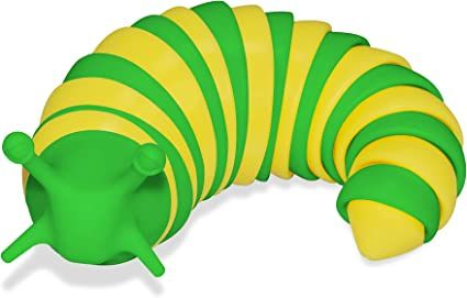 Photo 1 of Fidget Slug Toy, Flexible Decompression Slug for Relaxing, Friendly Articulated Slug Fidget Toy, Hand Sensory Toy for Adults (7.5 Inch Yellow Green)
