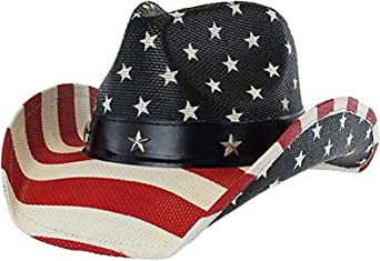 Photo 1 of Men’s Vintage USA American Flag Cowboy Hat W/Western Shape-It
