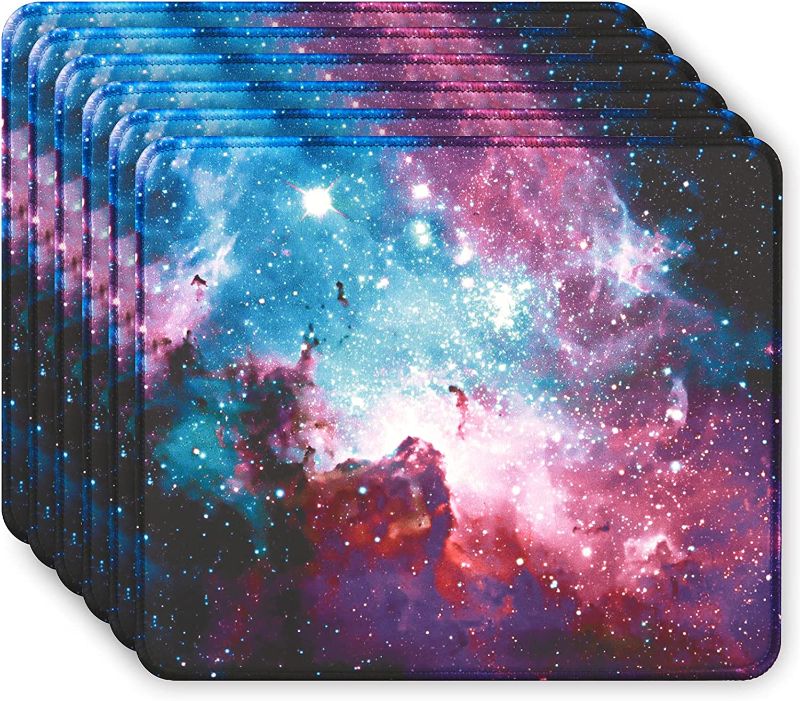 Photo 1 of Artiron Mouse Pad with Stitched Edges, Water-Resistant Premium-Textured Mouse Mat, Durable Non-Slip Rubber Base Mousepad for Computer Laptop Gaming Office Home, 10.2 x 8.3 in (Starry Sky, 6pcs)