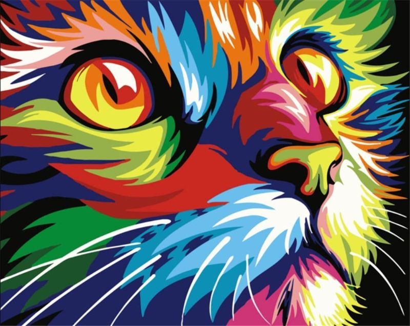 Photo 1 of DIY Oil Painting Newsight Paintworks Paint by Number for Kids and Adults (16" x 20"Color Cat)