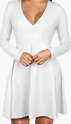 Photo 1 of Aoysky Women Long Sleeve Deep V Neck Dress Vintage Bodycon Cocktail Dresses Prom Dress Size XXL