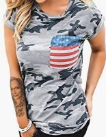 Photo 1 of DDSOL Womens Casual American Flag T Shirt 4th of July Short Sleeve Tee USA Patriotic Summer Blouse Tops Size XL