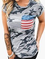 Photo 1 of DDSOL Womens Casual American Flag T Shirt 4th of July Short Sleeve Tee USA Patriotic Summer Blouse Tops
