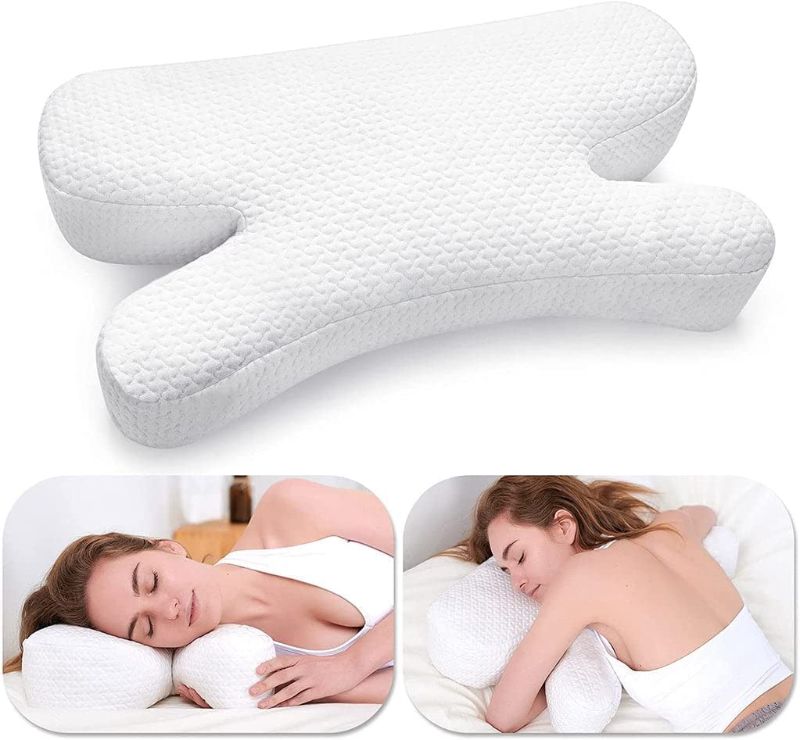 Photo 1 of Clieey Anti Wrinkle Aging Pillow Gel Shredded Memory Foam for Neck Pain Relief Pillow for Sleeping Side Back Stomach Sleeper Pillows