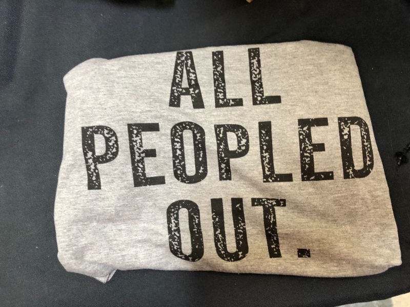 Photo 2 of All Peopled Out Essential T-Shirt Grey Size Small