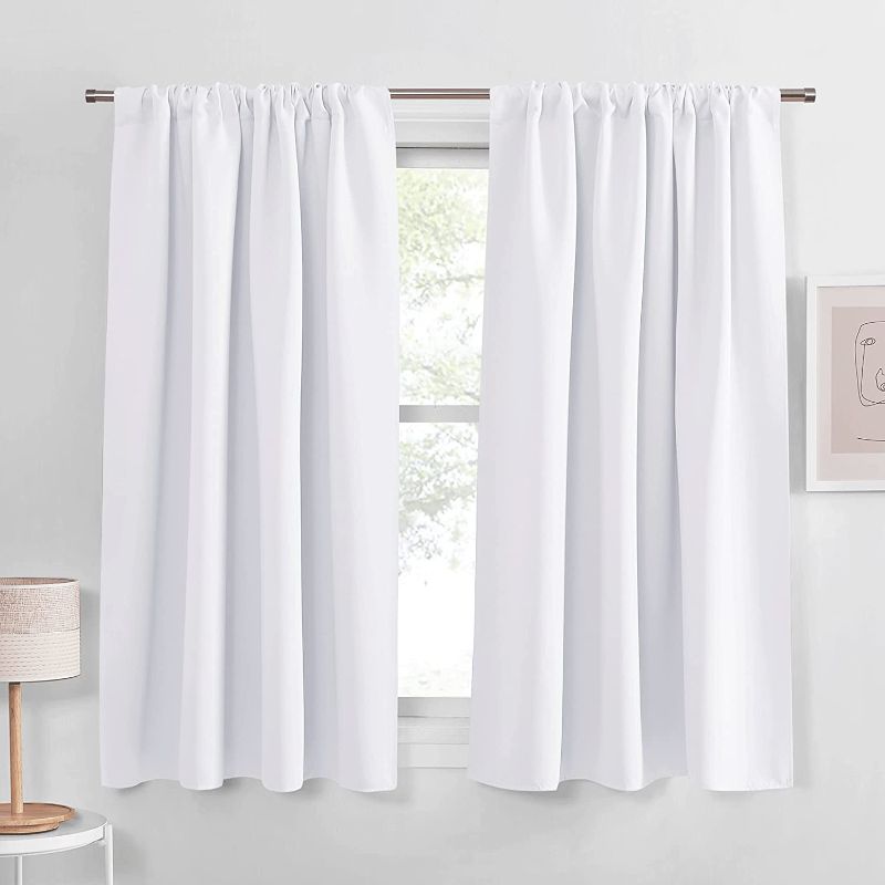 Photo 1 of Blackout Shield Total Blackout Curtains Faux Linen Textured Thermal Insulated Grommet Singal Layer Window Curtains for Bedroom/Living Room , 2 Panels -- Small Dark Marks on One Panel  --